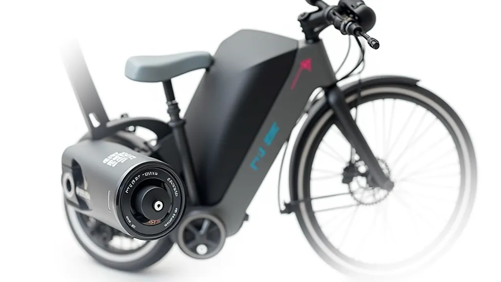 Blízký pohled na baterii a motor elektrokola s technickými detaily, jasné osvětlení